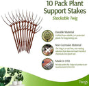 Stackable Plant Support Stakes, Stem Holder Structures for Indoor & Outdoor Use, Garden Accessories for Climbing & Potted Plants, Trellis Alternative - Begonia Red, 10 Pack, 17" L by GreenHaven Gardens