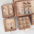 Jewelry Box Organizer, Solid Wood Jewelry Boxes for Women for Storage & Display Necklace Ring Earring Bracelet, Rustic Style Jewelry Organizer Box for Women Gifts (Carbonized Brown) by TinyTreasures Baby Boutique