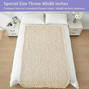 Bigacogo Chunky Knit Throw Blanket for Couch, 40x80 inches, 100% Hand Knitted with Thick Jumbo Chenille Yarn, Cozy Soft Large Rope Knot Cable Crochet Blankets for Sofa Bed Living Room, Beige by CozyNest Decor