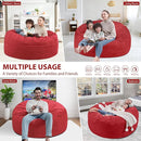 3FT Bean Bag Chair, Comfy Bean Bag Chairs with Memory Foam Filled, Fluffy Beanbag Sofa with Dutch Velvet Cover, Round BeanBag Chairs for Living Room, Playroom - Red by TinyTreasures Baby Boutique