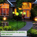 Solar Lights Outdoor Decorative Solar Outdoor Decorative Glass Ball Stakes Waterproof Garden Stake Glass LED Garden Globe Lights for Pathway Yard Lawn Decoration Yellow by CozyNest Decor