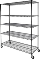 Seville Classics UltraDurable Heavy Duty NSF Solid Steel Wire Rack Storage Unit, Organizer for Garage, Warehouse, Office, Restaurant, Classroom, Kitchen, Black, 5-Tier Shelving, 60" W x 24" D by CozyNest Decor