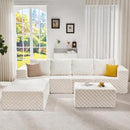 Hobestluk Modular Sectional Sofa Memory Foam Couch Sofa Bed Loveseat with Chaises Cloud Couch with Removable Cover Large Sectional Couches for Living Room (Plush White, Sofa Bed) by CozyNest Decor