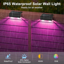 Ellasay Solar Fence Lights Outdoor: IP65 Waterproof RGB Solar Powered with 8 Lighting Modes - Wall Decor for Garden Patio Backyard Balcony Porch 2 Pack by GreenHaven Gardens