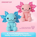 Crochet Kit for Beginners, Crochet Animal Kits,Crocheting Kit for Starters with Step-by-Step Video Tutorials, Beginner Crochet Kits for Adults (2Pack Axolotl) by TinyTreasures Baby Boutique