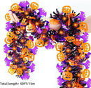 50 Ft Halloween Tinsel Garlands,Funny Pumpkin Purple Bats Shiny Metallic Twist Foil Tinsel Garland Hanging Holiday Decorations for Home Indoor Outdoor Festivities Party Decor by CozyNest Decor