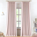Vision Home Soft Pink Pinch Pleated Full Blackout Curtains Linen Blended Room Darkening Curtain Panels 90 inch for Living Room Bedroom Thermal Insulated Pinch Pleat Drapes with Hooks 40" Wx90 Lx2 by CozyNest Decor