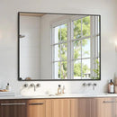 Bathroom Mirror 48" x 36", Large Rectangle Wall Mirror, Black Metal Frame Wall Mounted Mirrors for Bathroom, Vanity, Bedroom, Entryway Decor(Horizontal/Vertical) by CozyNest Decor