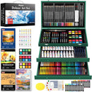 iBayam Art Kit for Kids Teens Teenage Adult, 195-Pack Drawing Coloring Sketching Art Supplies Set for Cards Rocks Eggs Canvas Ceramic Wood Anime, with Canvases, Sketchbooks, Watercolor & Acrylic Pads by TinyTreasures Baby Boutique