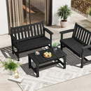 SERWALL Outdoor Coffee Table, HDPE Patio Coffee Table for Outside, Rectangle, Black by CozyNest Decor