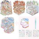 4 Sets Big 3D Sticker Scenes DIY Craft Kit – Build Your Own Miniature Rooms Stickers Book(Museum/Ski Resort/Amusement Park/Aquarium) for Kids & Adults, Creative Craft Kit for Gifts by TinyTreasures Baby Boutique
