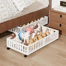 Bamboo Under Bed Storage with Wheels (2-Pack) – Rolling Underbed Shoe Organizer Box for Shoes, Blankets, Toys, Clothes Container Space-Saving Organizer Bins for Bedroom, Closet, Dorm, Nursery by CozyNest Decor