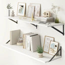 12 Inch Deep Floating Shelves, White Floating Shelves 48W x 12D, Deep Wall Shelves Bracket Set of 2, Large Display Hanging Floating Shelf for Bathroom, Living Room, Wide Storage Wooden Wall Shelf by CozyNest Decor