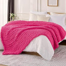 L'AGRATY Chunky Knit Blanket Throw: 60''x80'' Chenille Chunky Knitted Throw Blanket for Bed Couch - Handmade Thick Big Cable Knit Blanket - Large Crochet Rope Blanket for Home Decor(Hot Pink) by CozyNest Decor