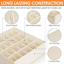 12 Pack Baby Clothes Organizer for Nursery, 116 Cells Fabric Foldable Dresser Closet Organizers and Storage Bins for Clothing, Women Men Underwear Socks, Bra, Ties, Scarf, Belt, Hair Accessories by CozyNest Decor