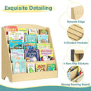 TOETOL 5-Tier Kids Bookshelf - Toddler Book Display Shelves for Classrooms, Playrooms, and Nursery - Wooden Children Book Rack (Natural) by TinyTreasures Baby Boutique