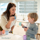 WeeSprout Silicone Baby Training Cups - Set of 2 Soft Silicone Cups - 2 oz Open Cup for Baby 6+ Months - Non-Slip Grip, Weighted Base - Gentle on Gums & Teeth (Pastel Blue & Pastel Coral) by TinyTreasures Baby Boutique