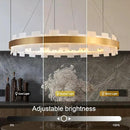 31.5" Natural Spanish Alabaster Round Chandelier, Adjustable Large Chandeliers for Living Room Over Table, Modern Luxury Alabaster Stone Chandelier for Drawing Room, Bedroom, Hallway, Foyer by CozyNest Decor