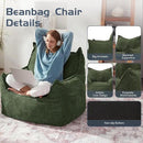 Giant Bean Bag Chair Sofa for Adults Teens, Comfy Corduroy Large Bean Bag Chairs with Armrests for Bedroom Living Room, Adult BeanBag Lazy Sofa Couch Chairs with Filler Included by CozyNest Decor