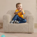 Kids Snuggly-Soft Sherpa Chair, Cuddly Toddler Foam Chair for Boys and Girls, Light Grey by TinyTreasures Baby Boutique