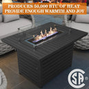 43.3 inch Outdoor Propane Fire Pit 2 in 1 Firepit Table Gas Fire Pit Table with Lid, Glass Wind Guard Rectangle Gas Firepit Table for Garden/Patio, CSA Certification (Dark Grey) by GreenHaven Gardens