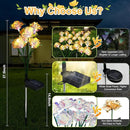 Solar Garden Lights Outdoor, 4 Pack 24-Head Artificial Flowers Solar Lights, IP65 Waterproof Garden Decoration for Yard Patio Path Cemetery Grave, Gifts for Mom Women Bithday Mother's Day-Auto ON/Off by GreenHaven Gardens