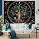 Lunerfex Tree of Life Tapastry Sun and Moon Tapastry Flower Boho Tree Mandala Wall Hanging for Bedroom and Living Room Decor Green Tree 44×60 Inches by CozyNest Decor
