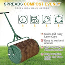 Compost Spreader, Durable Lawn Roller, Manure Spreader with Upgrade T Shaped Handle,Top Soil Spreader for Lawn and Garden Care Manure Spreaders Roller (12.5 Inch-T-Green-S) by GreenHaven Gardens