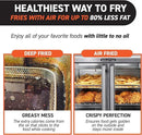 Gourmia Toaster Oven Air Fryer Combo 17 cooking presets 1700W french door digital air fryer oven 24L capacity accessories, convection rack, baking pan tray recipe book GTF7655,Large,Stainless Steel by CozyNest Decor