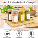 Spice Jars with Labels, 30Pcs 6oz Glass Spice Jars with Bamboo Lids, Minimalist Stackable Airtight Spice Containers with 426 labels for Kitchen Seasoning, Tea, Herbs, Coffee, Sugar,Shells by CozyNest Decor