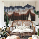 Flber Large Macrame Wall Hanging 57" W x 31" L Handmade Dip Dye Tapestry Bohemian Fiber Art Wall Hanging Mountain Inspired Wall Tapestry Neutral Rustic Wall Decor for Bedroom Living Room by CozyNest Decor