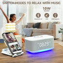Alarm Clock Speaker Wireless Charger, Digital Alarm Clocks Bedrooms Bluetooth, Alarm Clock Dimmable Light Bedrooms Dual Alarm Snooze Dimmer 12 24H RGB Night Light Bluetooth USB AUX, Gray by TinyTreasures Baby Boutique