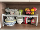 Expandable Cabinet Shelf Organizer 16-26" L Stackable Kitchen Counter Shelf Rack Stand Sink Riser Countertop Storage White (Normal 7.9”D) by CozyNest Decor