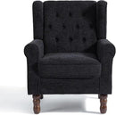 UIXE High Back Accent Chairs Set of 2, Upholstered Armchair in Fabric, Retro Wingback Arm Chair for Living Room, Comfy Single Sofa Bedroom Reading Seat with Solid Wood Legs - Black Blue by CozyNest Decor