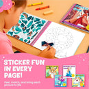 BulbaCraft 4Pcs Sticker Paint Books for Girls - Sticker Books by Number with Mermaids, Princesses, Animals and Horses - Coloring Activity for Kids by TinyTreasures Baby Boutique