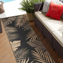 GENIMO Outdoor Rug 2.5' x 8' Waterproof for Patios Clearance, Reversible Outdoor Plastic Straw Camping Rug Carpet, Large Area Rugs Mats for RV, Camper, Deck, Balcony, Porch, Beach, Picnic, Black&Brown by CozyNest Decor