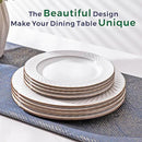 GBHOME Ceramic Dinnerware Sets,12 pcs Embossed Elegant Stoneware Plates and Bowls Sets, Housewarming Wedding Gift | Dishwasher & Microwave Safe | Dishes Set Service for 4 by CozyNest Decor