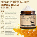Whipped Tallow Cream for Face & Body - 100% Grass-Fed Beef Tallow, Natural Honey & Beeswax Moisturizer, Deep Hydration & Nourishment, Oil-Free & Unscented, Fast Absorbing by TinyTreasures Baby Boutique