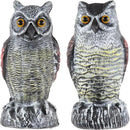 Hedoc 2 Pack Fake Owl Decoys to Scare Birds Away from Gardens and Rooftops, Great Horned Owl Bird Deterrents, Nature Scarecrow Plastic Owls Pest Repellent, Owl Statue for Garden Decor, Yard Decoration by GreenHaven Gardens