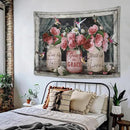 yowecso Farmhouse Rose Tapestry Peony Flower Tapestry Wall Hanging for Bedroom Floral Tapestries Aesthetic Wall Decor for Home Dorm Living Room 50"x60" by CozyNest Decor