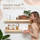 Homeforia 30 inch Wood Floating Shelves, High End Solid Natural Wood 30inch Floating Shelf for Wall, Unfinished Wooden 30 inches Floating Shelves, Heavy Duty Bracket, 30 X 6.5 X 1.75 in, Set of 2 by CozyNest Decor