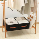 linen closet organizers and storage, 3 Pack Large Storage Baskets, Washable, Clothing Storage Bins with Handle, Closet Organizer for Storage Sweater,Sheets (Black, 18½"x13½"x8½") by CozyNest Decor