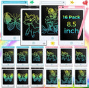 Epakh 16 PCS LCD Writing Tablet for Kids - 8.5 Inch Reusable Writing Board Drawing Doodle Pad Gift for Girl & Boy, Toddlers, Back to School, Birthday Party Favors(Black, White, Light Blue, Light Red) by TinyTreasures Baby Boutique