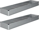 2PCS 12x2x1FT Galvanized Raised Garden Bed Kit,Vegetable Boxes-Rectangle Metal Flower Box,Large Planter Raised Beds Outdoor Garden for Planting,Fruit,Herb-Sliver by GreenHaven Gardens