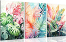 3pcs Framed Tropical Botanical Canvas Wall Art Monstera Leaves Posters Botanical Prints Bohemian style Wall Decor Pictures Palm Leaves Paintings for Bathroom living room Decoration by CozyNest Decor
