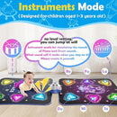 Large Double Electronic Dance Mats, Dance Pad with LED Light & Wireless Bluetooth, Music Dance Toy with 6 Game Modes, Challenge Game for Single & Double Players, Dance Mat Toy for 3-12 Year Old Girls by TinyTreasures Baby Boutique