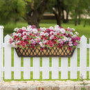 4 Pack 24 Inch Window Boxes Planters Railing Planter Box with Adjustable Brackets for Porch Fence Patio Balcony Hanging Flower Baskets with Coco Liners for Outdoor Garden Decor - Bronze