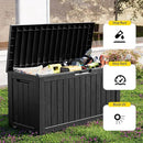 75 Gallon Waterproof Outdoor Storage Box,Resin Deck Box,Lockable Outside Storage Box Container for Patio Furniure,Garden,Pool Tools (75 Gallon,Black) by GreenHaven Gardens