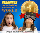Heromask Virtual Reality Headset for Kids + Video Games to Learn Spanish Italian etc [Language Learning] VR for Kids. Kids Gifts for Boys and Girls for Age 5 to 12 Years Old. Educational by TinyTreasures Baby Boutique