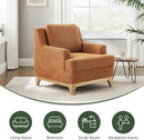 Oversized Accent Chair, Modern Boucle Armchair with Wood Legs, Modern Reading Chair with Thick Cushion, Comfy Chairs for Living Rooms, Bedrooms, Reading nooks and Apartments by CozyNest Decor